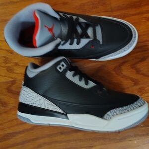 Jordan 3 Kids Sneakers Black Cement Size 3y